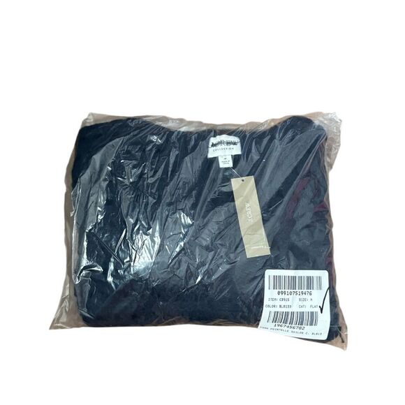 NWT J CREW Collection cashmere sailor-collar pointelle sweater in navy - Picture 4 of 5